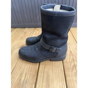 BMW Motorrad Rockster Boots Men's Size 12 Black Leather Buckle 7037